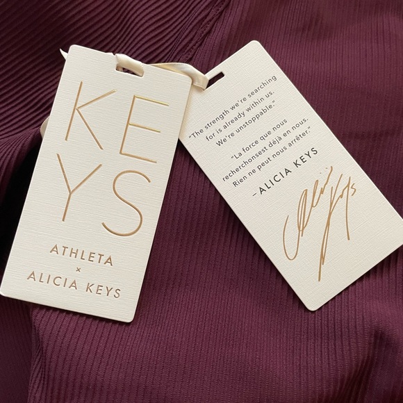 NWT ATHLETA + ALICIA KEYS Goddess Bodysuit, Maroon, Size M 450639 - Picture 7 of 16
